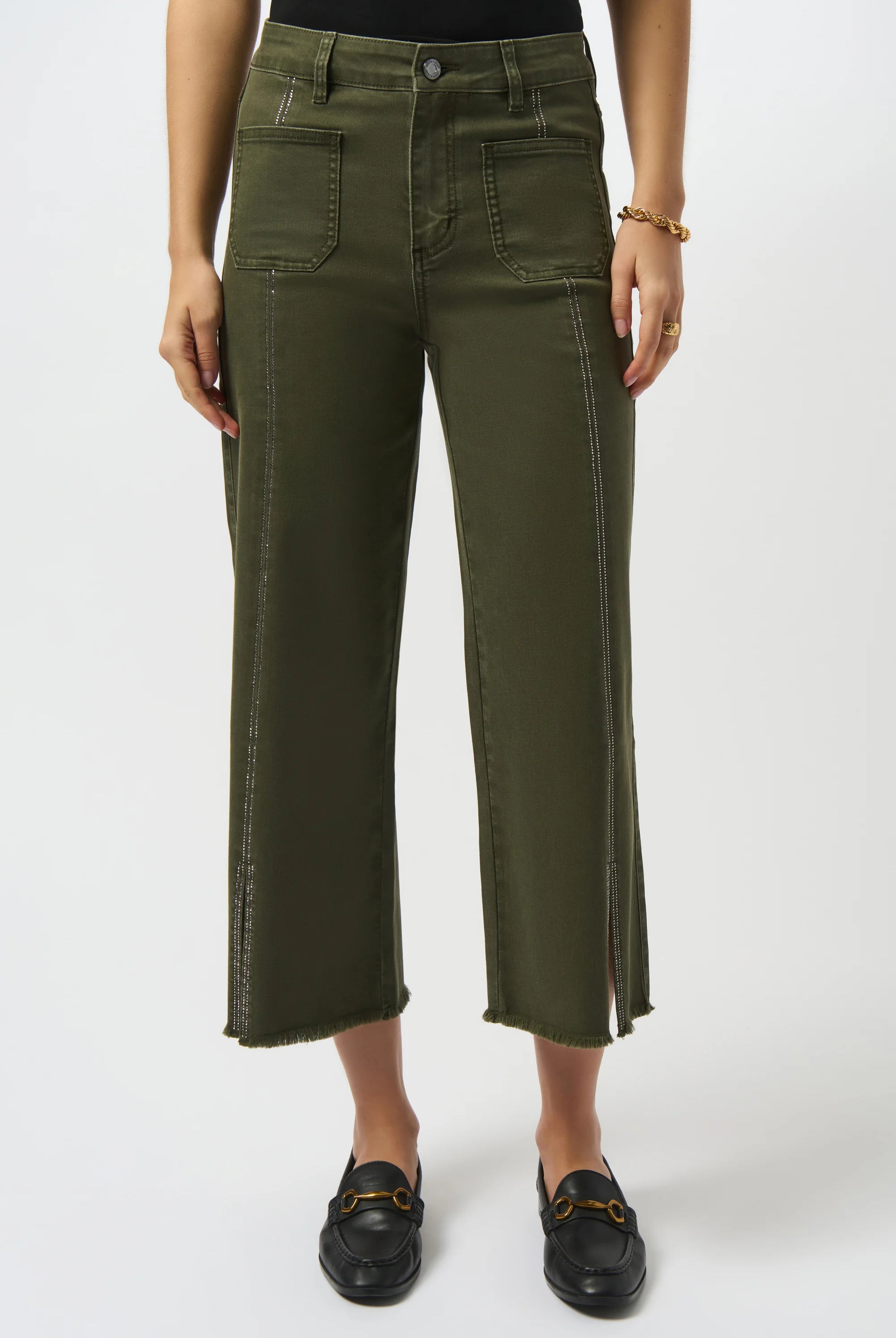 Joseph Ribkoff Claudia Culotte Jeans With Embellished Front Seam | Unique Apparel USA