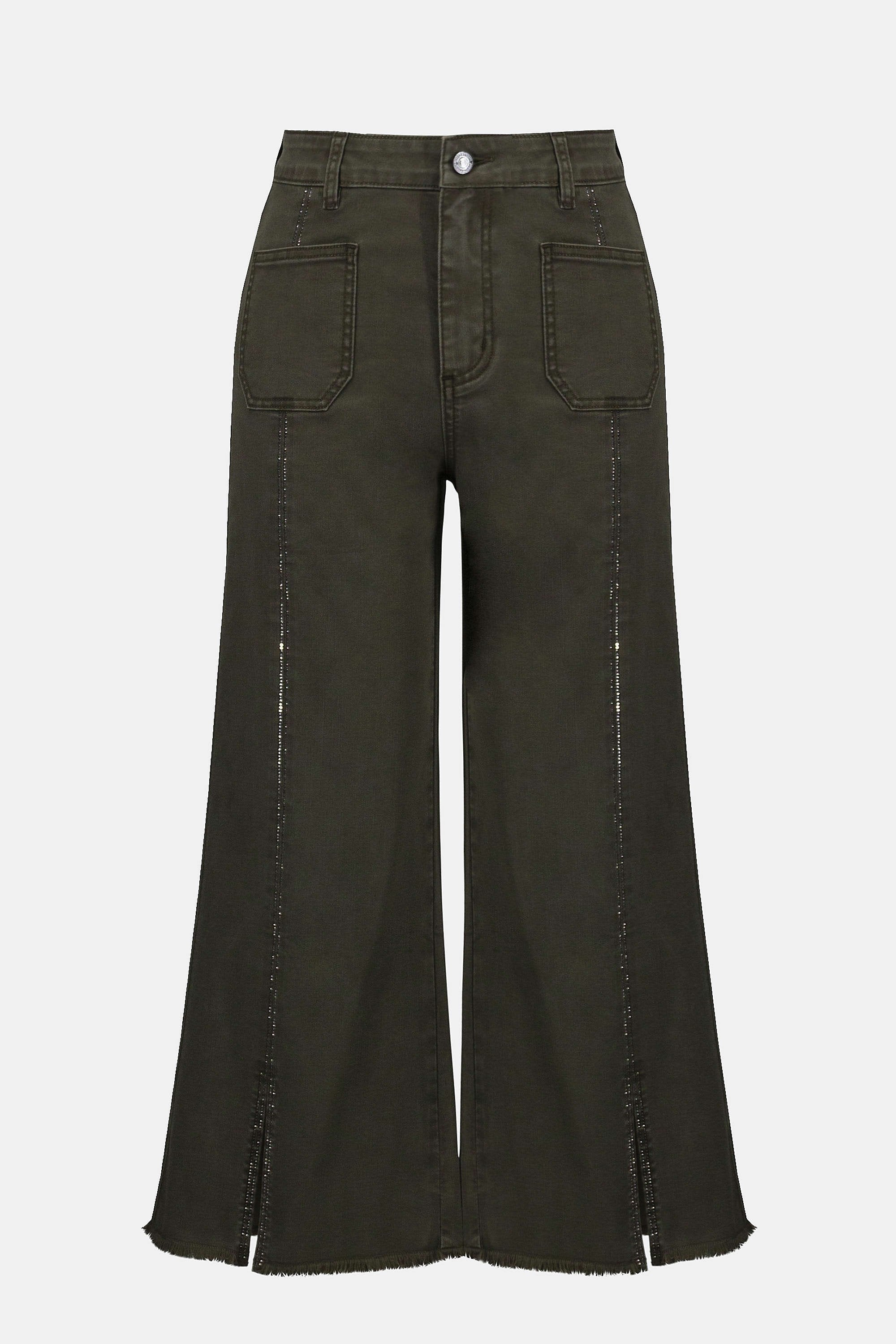 Claudia | Culotte Jeans With Embellished Front Seam-241903S25