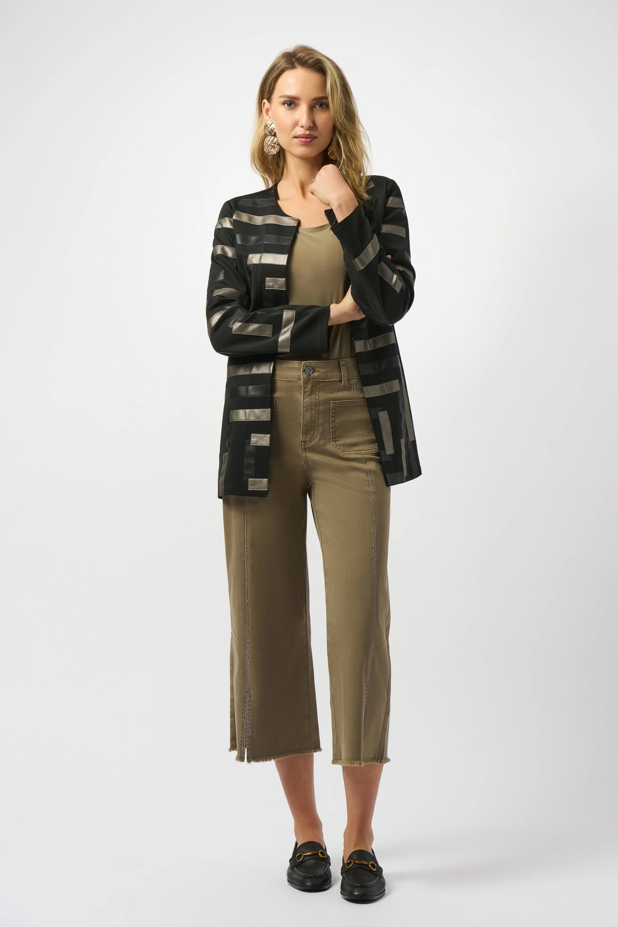 Claudia | Culotte Jeans With Embellished Front Seam-241903S25