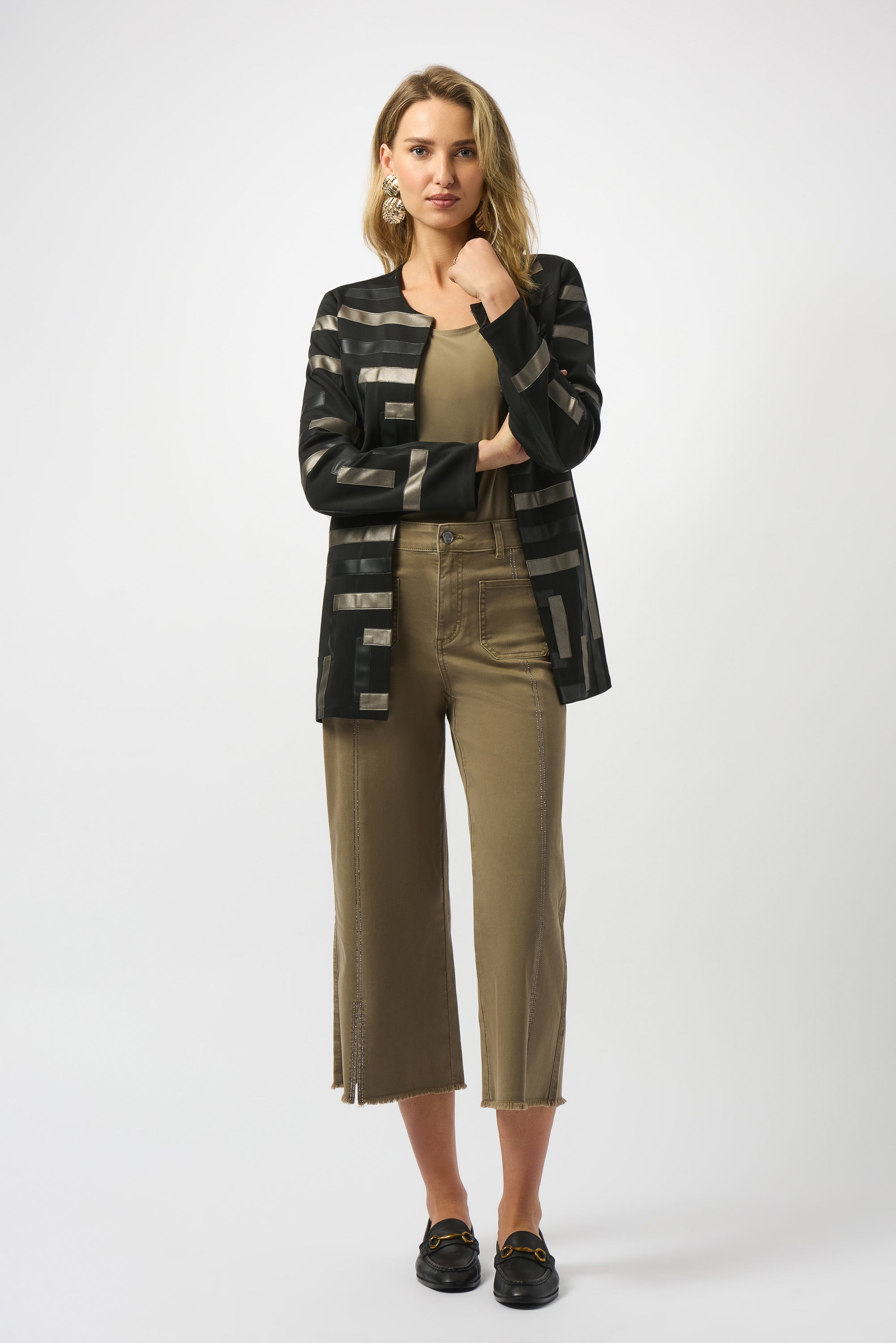 Joseph Ribkoff Claudia | Culotte Jeans With Embellished Front Seam-251901