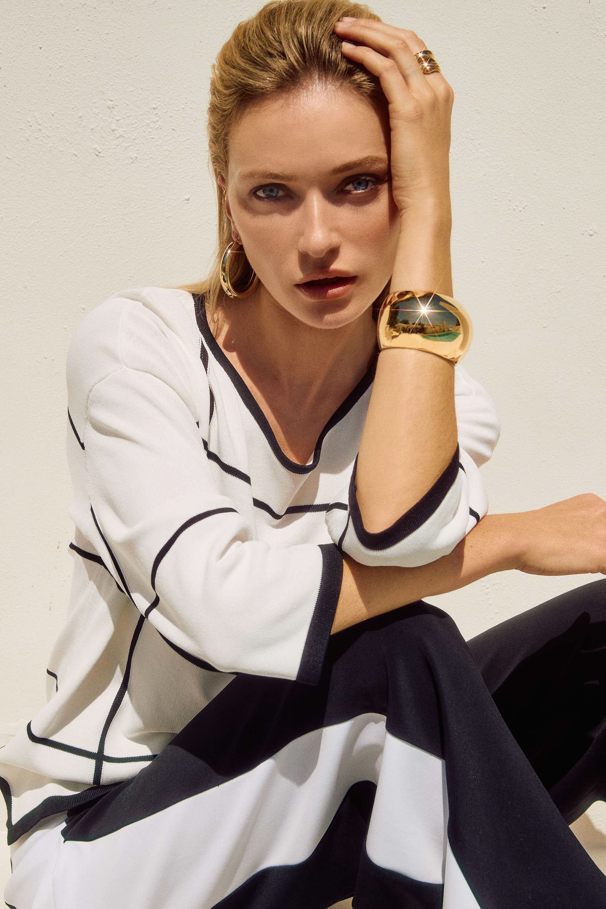 Joseph Ribkoff Plaid Sweater Knit Pullover-JR-251918