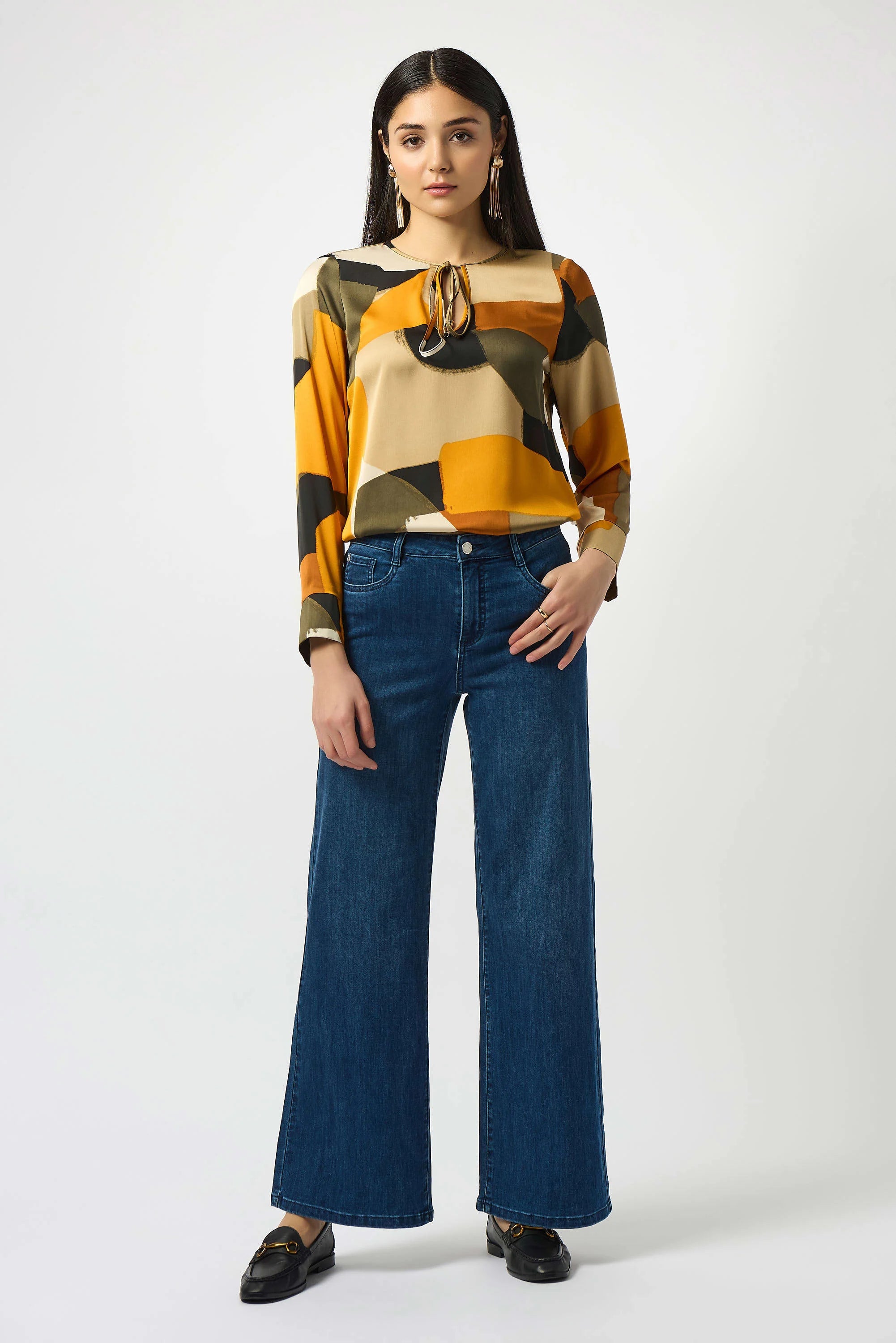 Joseph Ribkoff Goldie | Classic Wide-Leg Stretch Jeans -251968