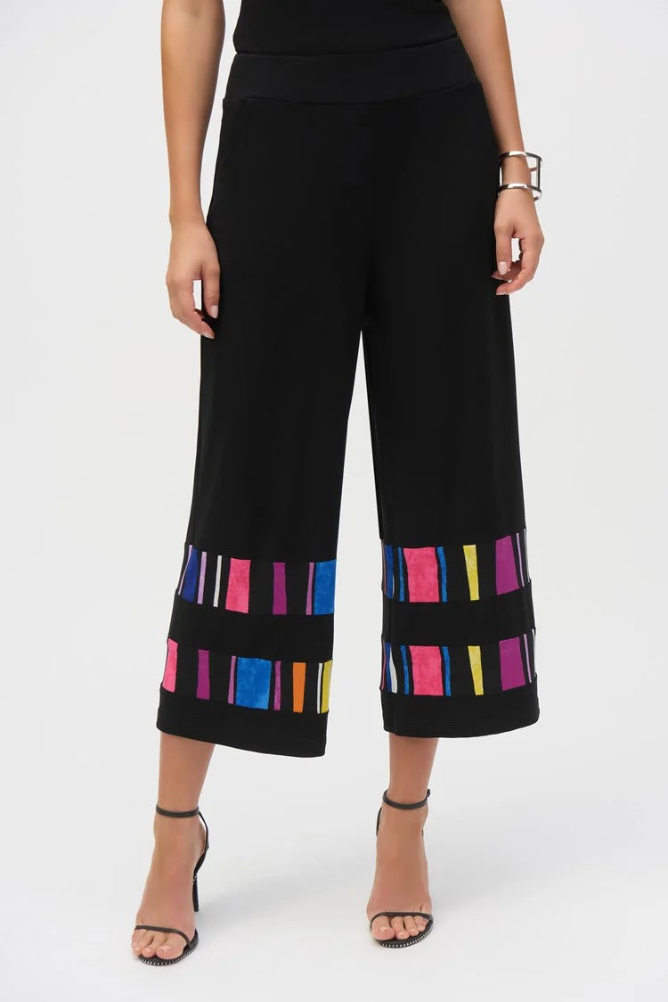 Joseph Ribkoff Silky Knit Stripe Print Culotte Pants-252051