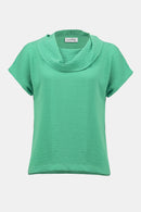 Gauze Cowl Neck Straight Top 252055