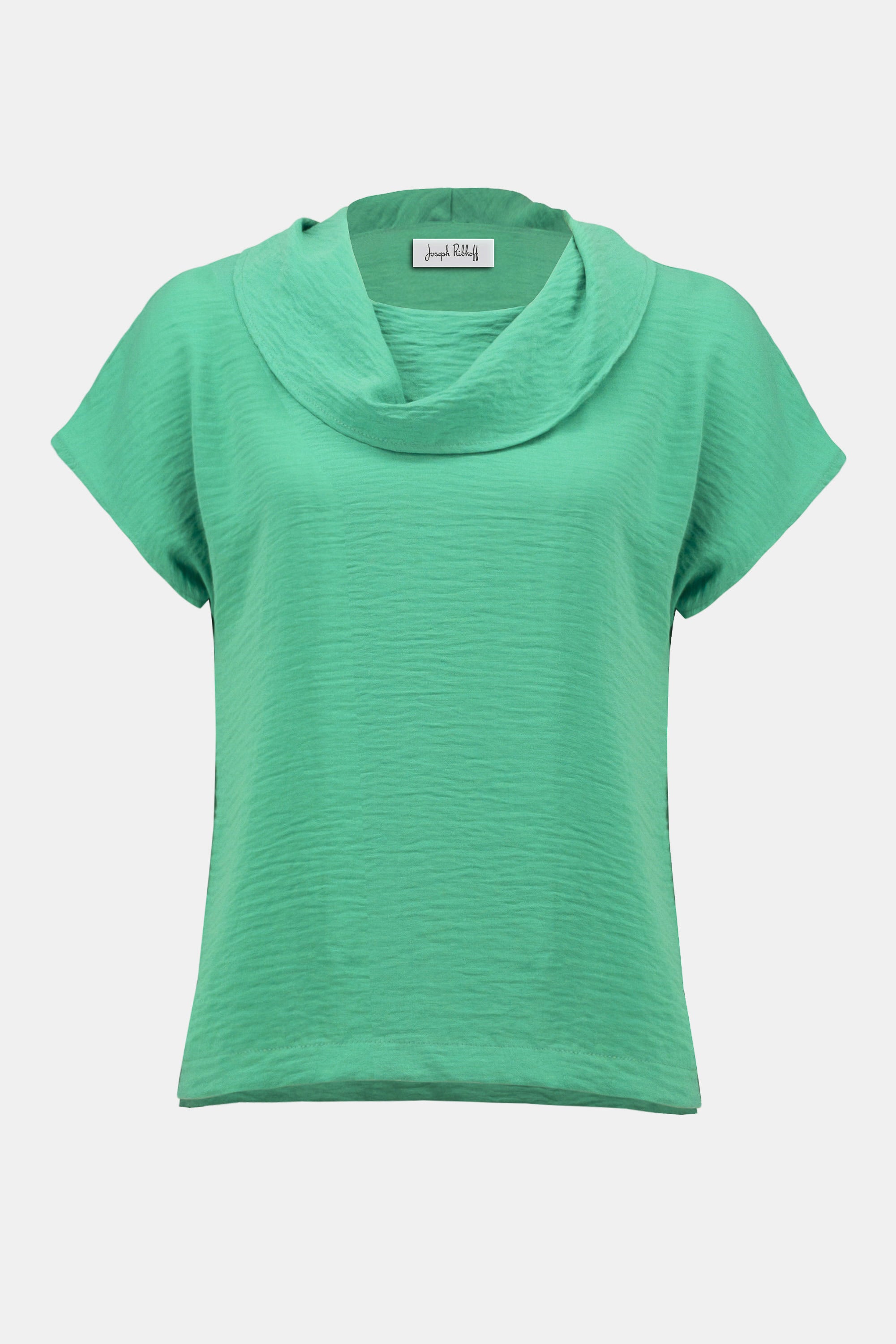 Gauze Cowl Neck Straight Top 252055