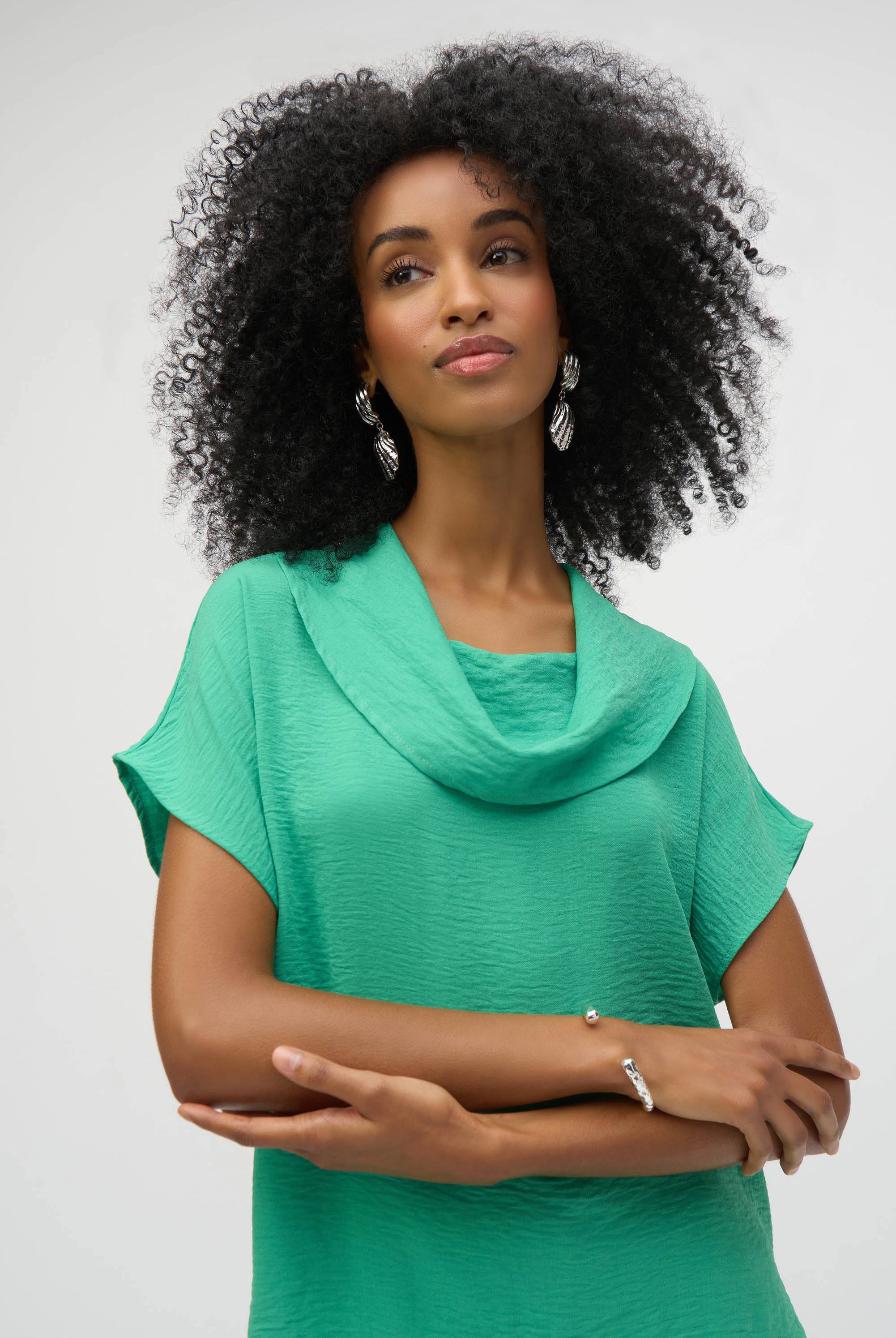 Gauze Cowl Neck Straight Top 252055 | Unique Apparel USA