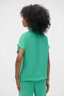 Gauze Cowl Neck Straight Top 252055