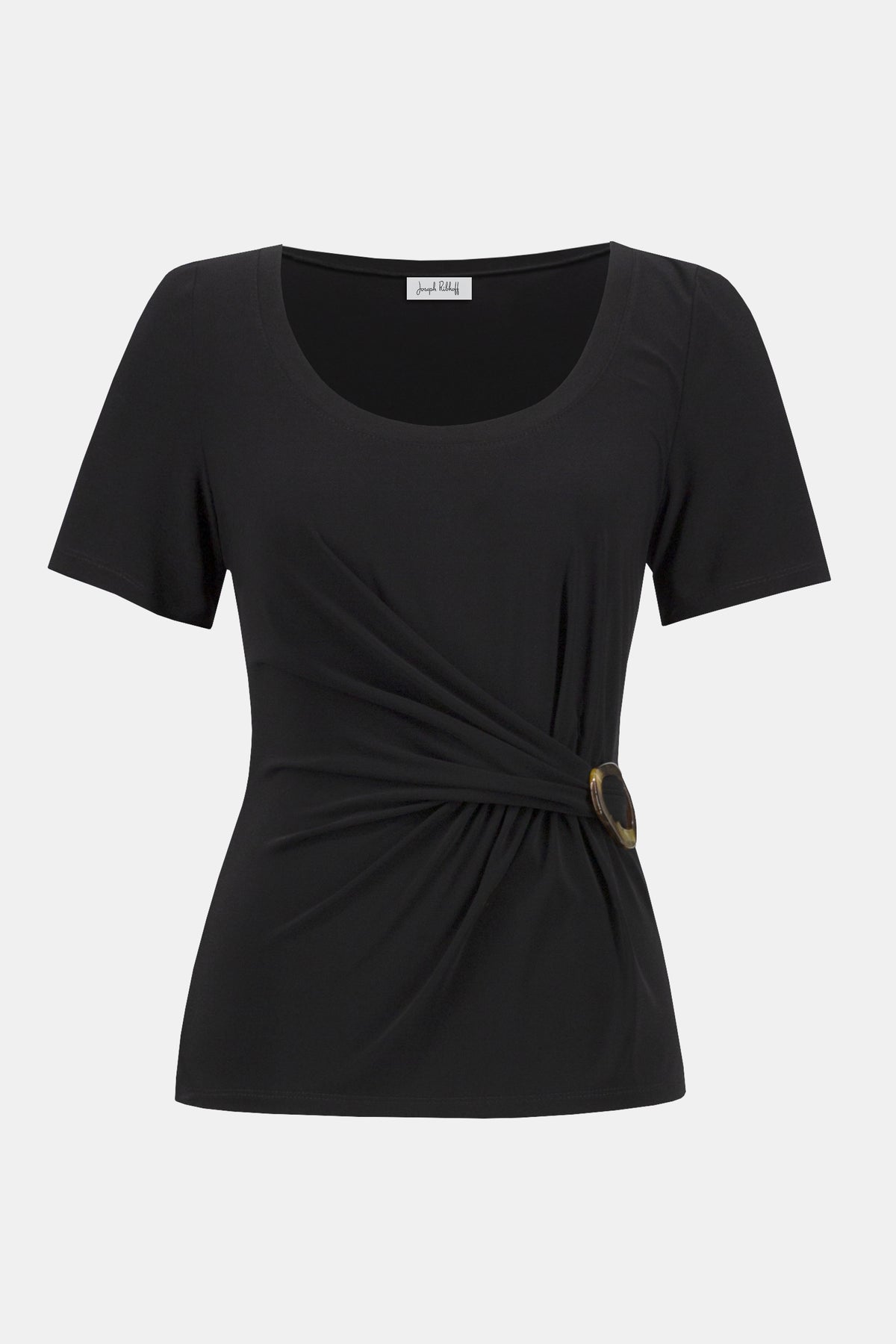 Joseph Ribkoff Silky Knit Fitted Top With Buckle Detail-252230, view 5
