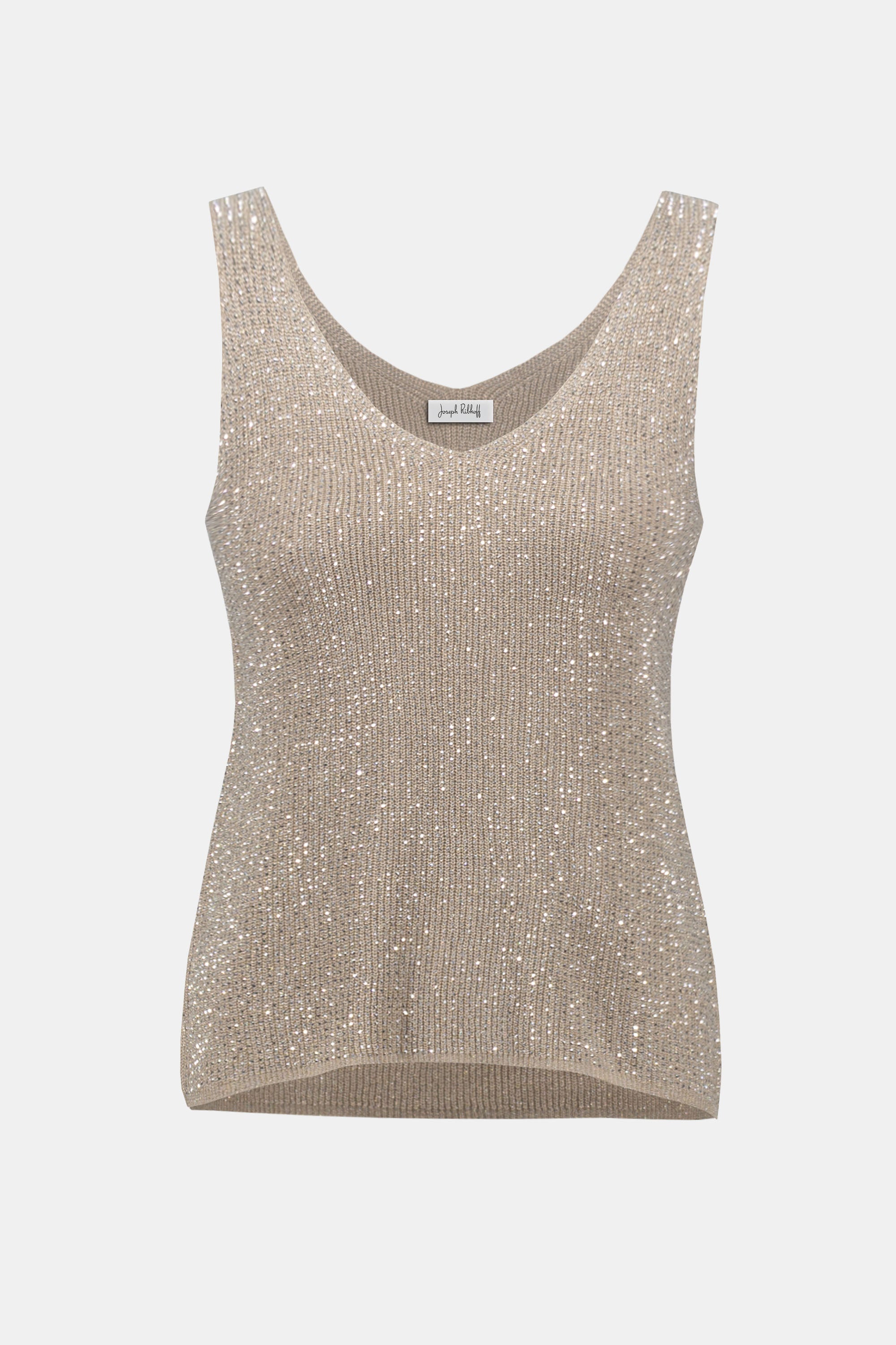 Metallic Knitted Camisole with Rhinestones-252915-DUP