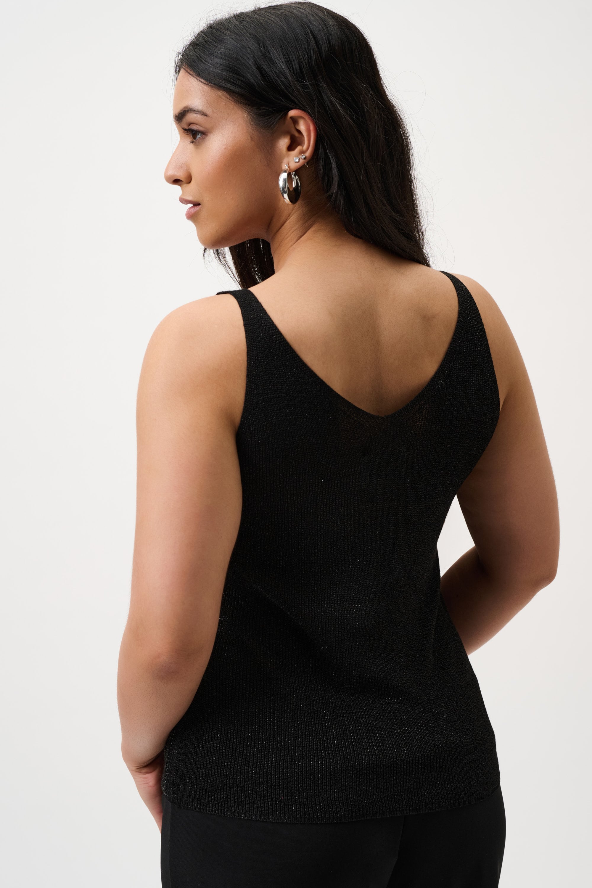 Metallic Knitted Camisole with Rhinestones