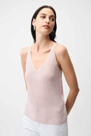 Joseph Ribkoff Metallic Knitted Camisole with Rhinestones-252915S26
