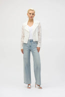 Joseph Ribkoff Classic Wide Leg Stretch Jeans with Crystals Style 252916