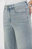Joseph Ribkoff Classic Wide Leg Stretch Jeans with Crystals Style 252916