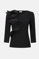 Joseph Ribkoff Silky Knit Fitted Ruffled Top-253047