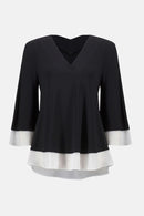 Joseph Ribkoff Silky Knit & Georgette Flared Top-253082