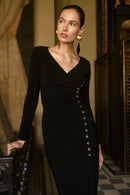 Silky Knit Fitted Wrap Top-253140