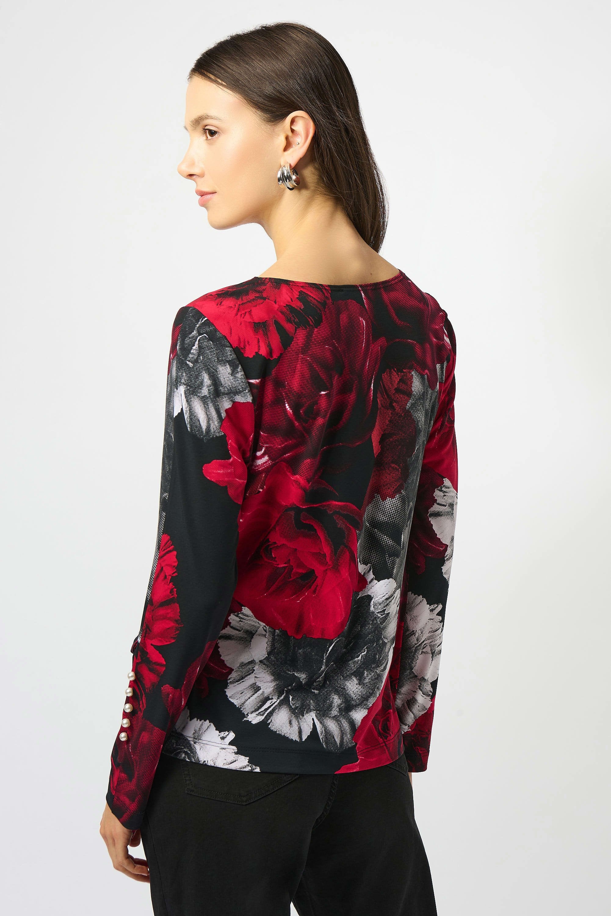 Joseph Ribkoff Floral Print Fitted Top-253301