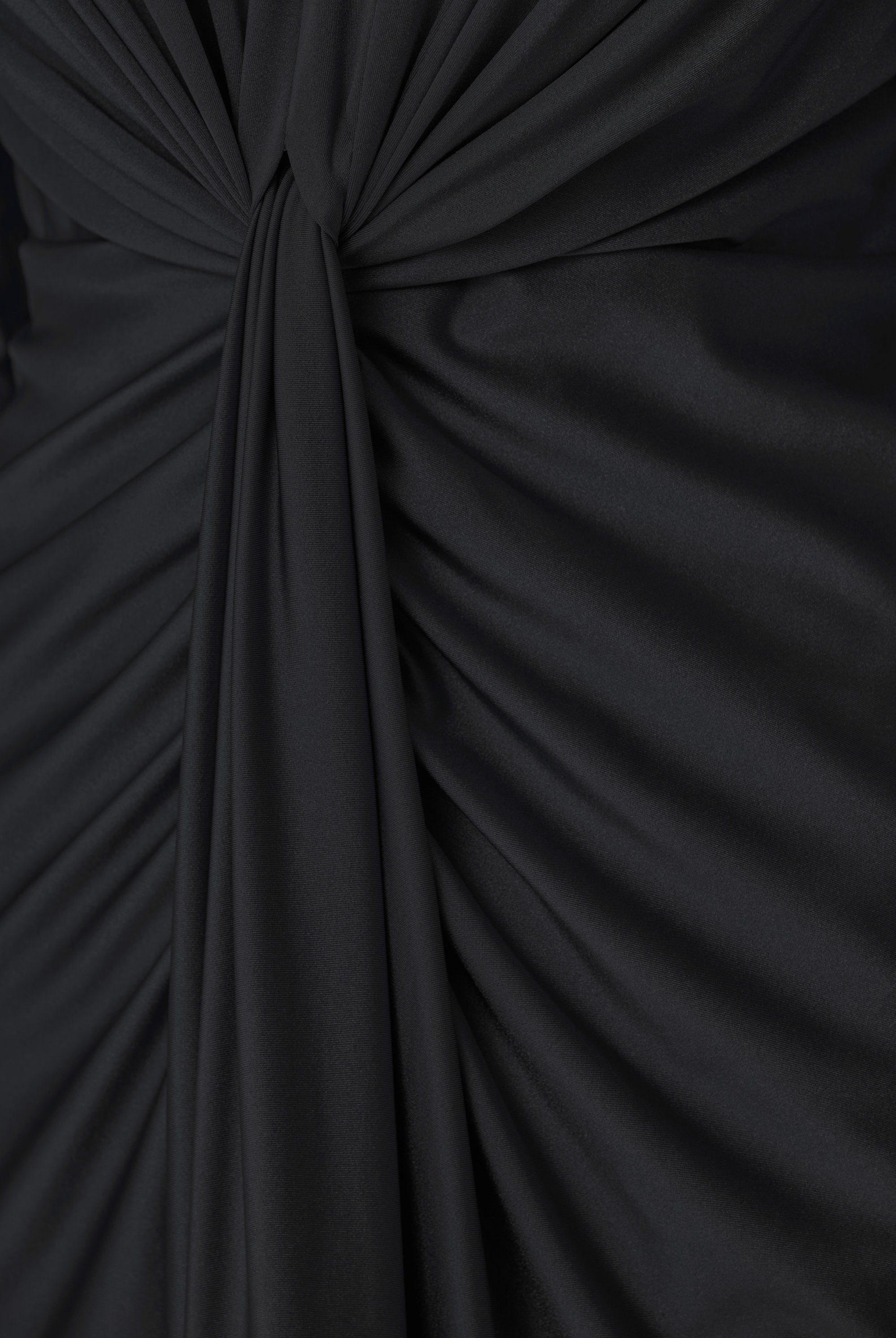 Signature | Satin Effect Knit Draped V-Neck Sheath Dress