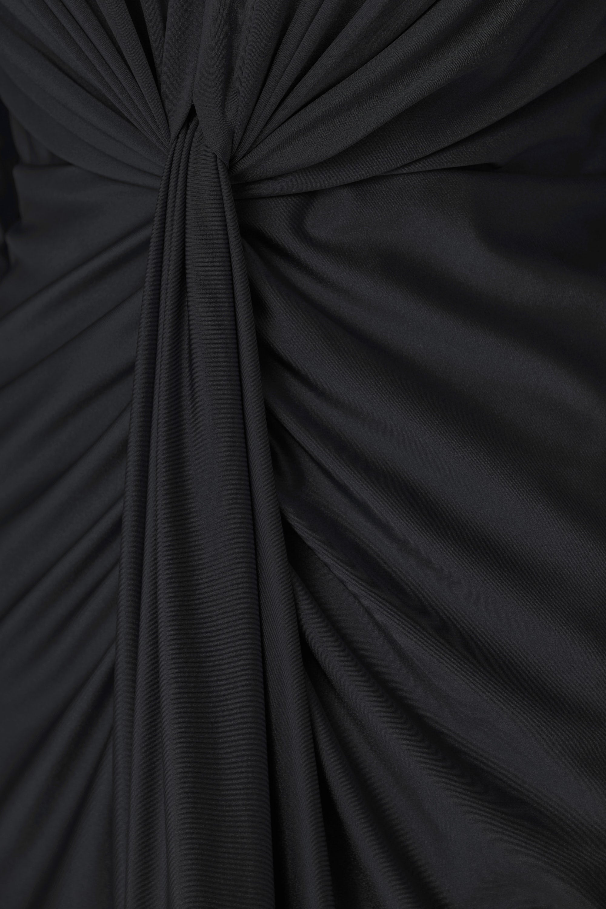 Signature | Satin Effect Knit Draped V-Neck Sheath Dress
