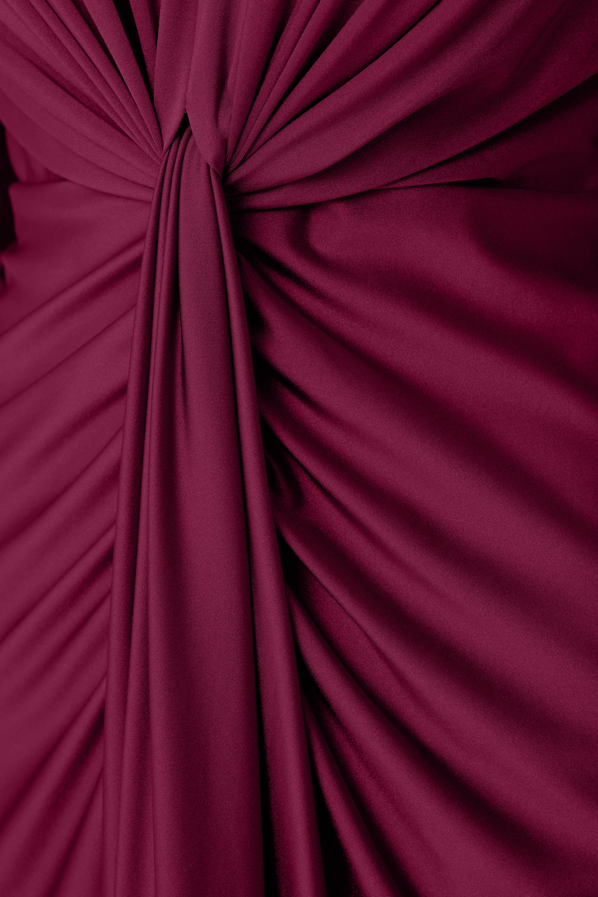 Signature | Satin Effect Knit Draped V-Neck Sheath Dress