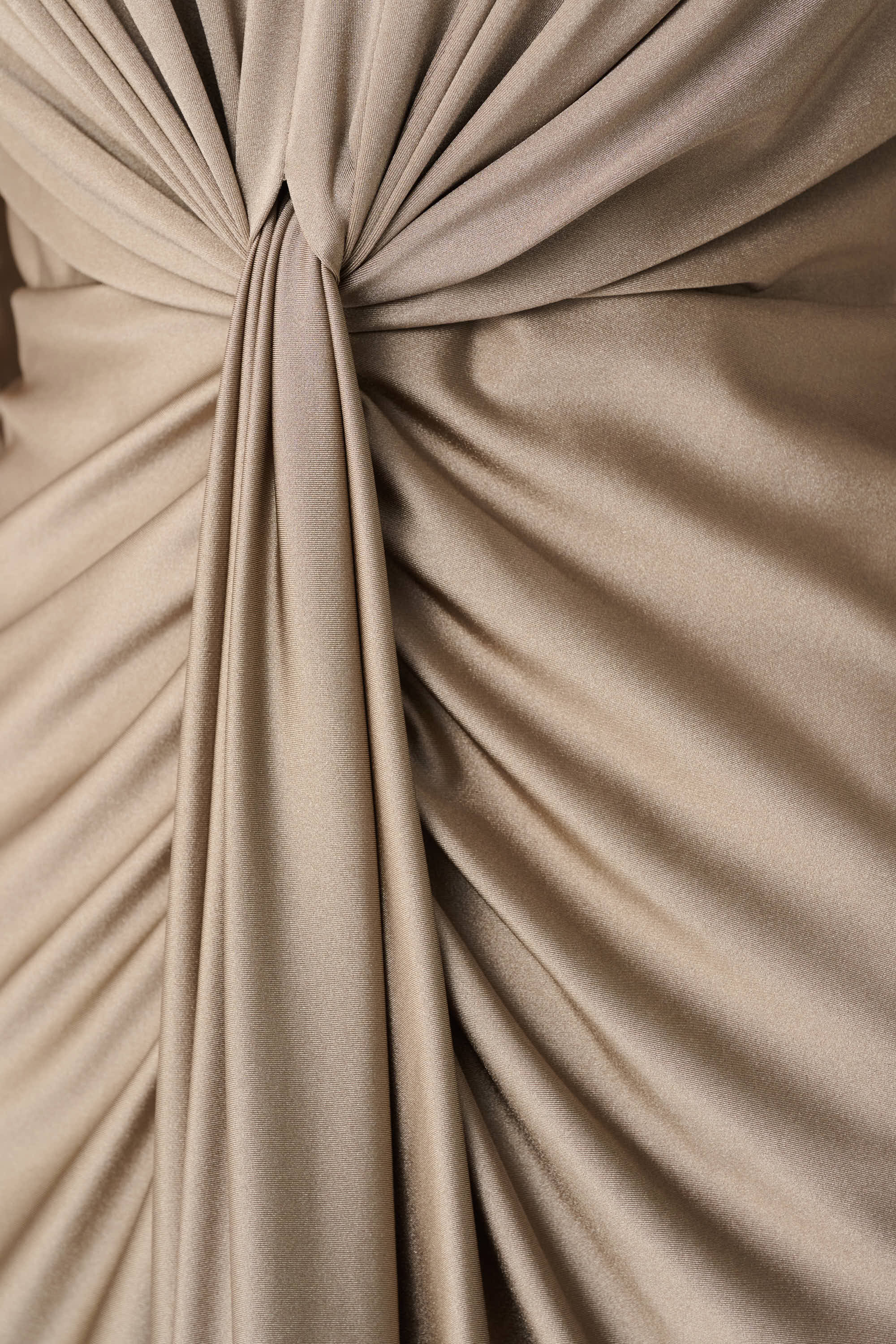 Signature | Satin Effect Knit Draped V-Neck Sheath Dress