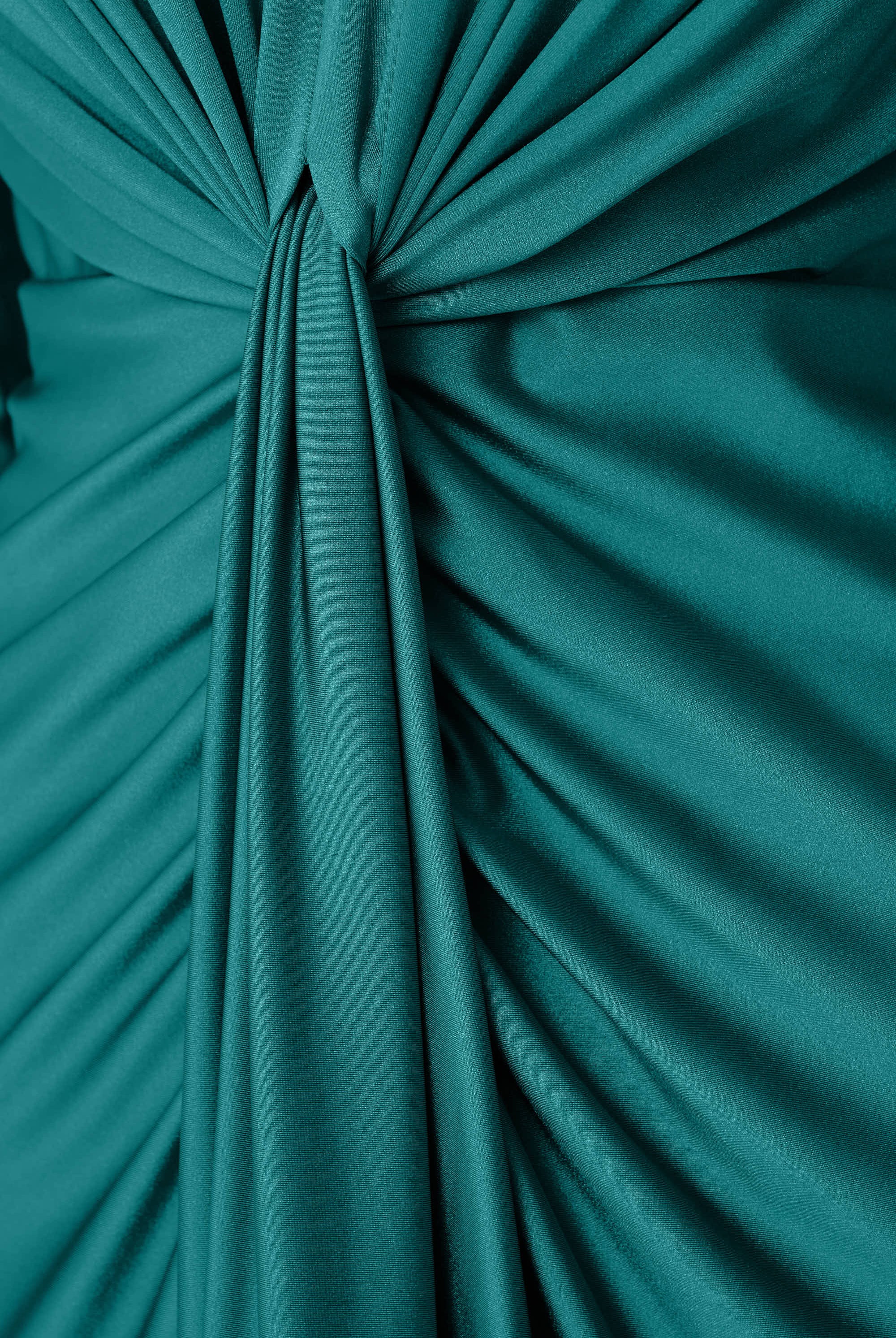 Signature | Satin Effect Knit Draped V-Neck Sheath Dress