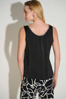 Joseph Ribkoff Satin Top with Rhinestone Trim-253744
