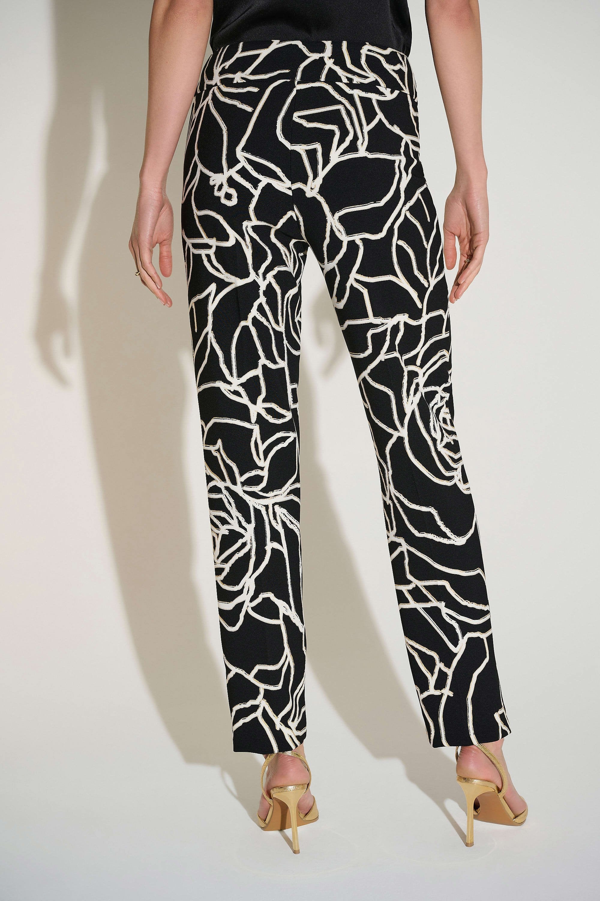 Joseph Ribkoff Signature Foiled Floral Slim Fit Pants-253784