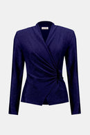 Joseph Ribkoff Signature  Novelty Knit Wrap-Style Fitted Top-253789