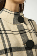 Joseph Ribkoff Jacquard Sweater Knit Plaid Poncho-253903