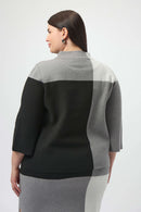 Joseph Ribkoff Jacquard Sweater Color Block Pullover-253907