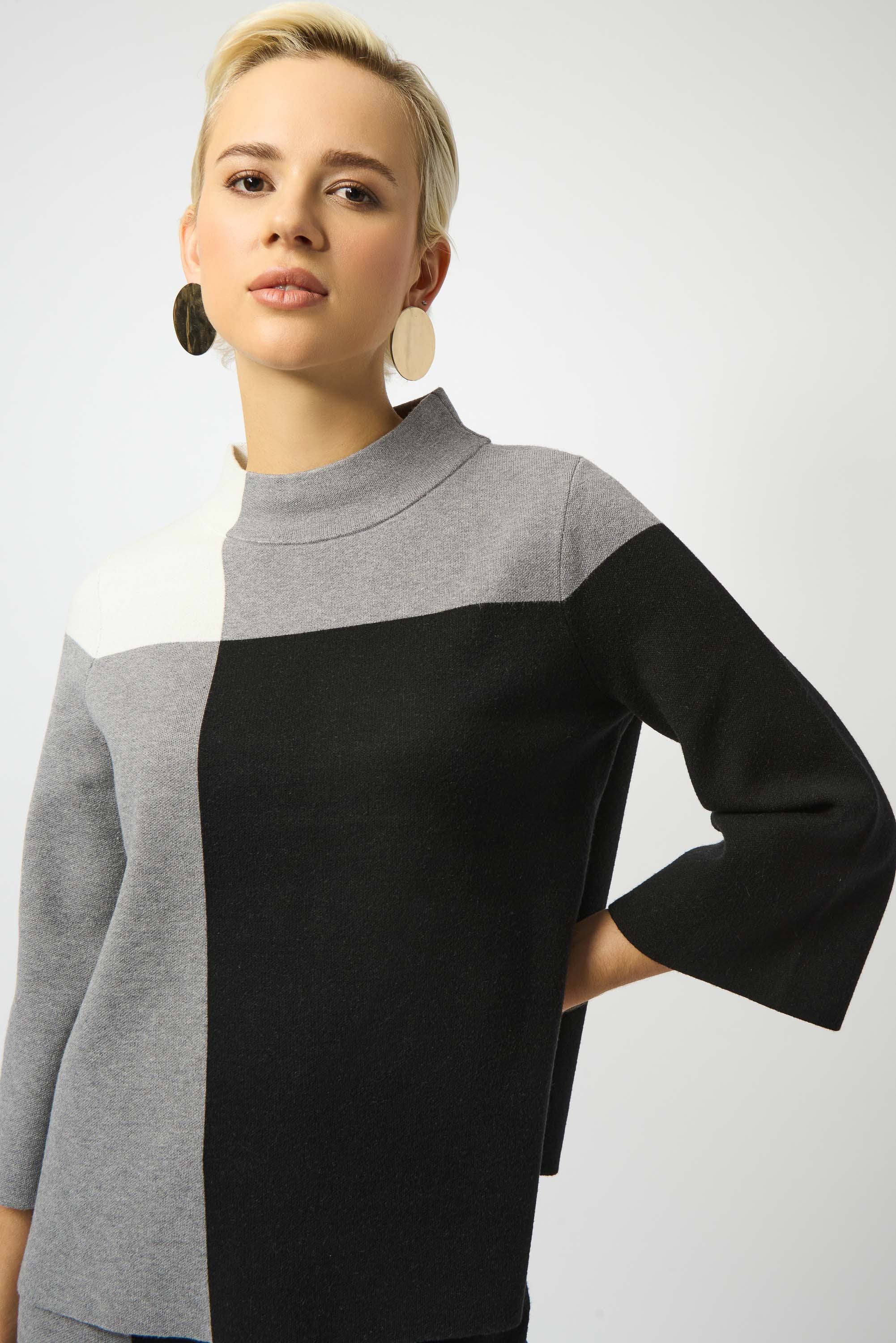 Joseph Ribkoff Jacquard Sweater Color Block Pullover-253907
