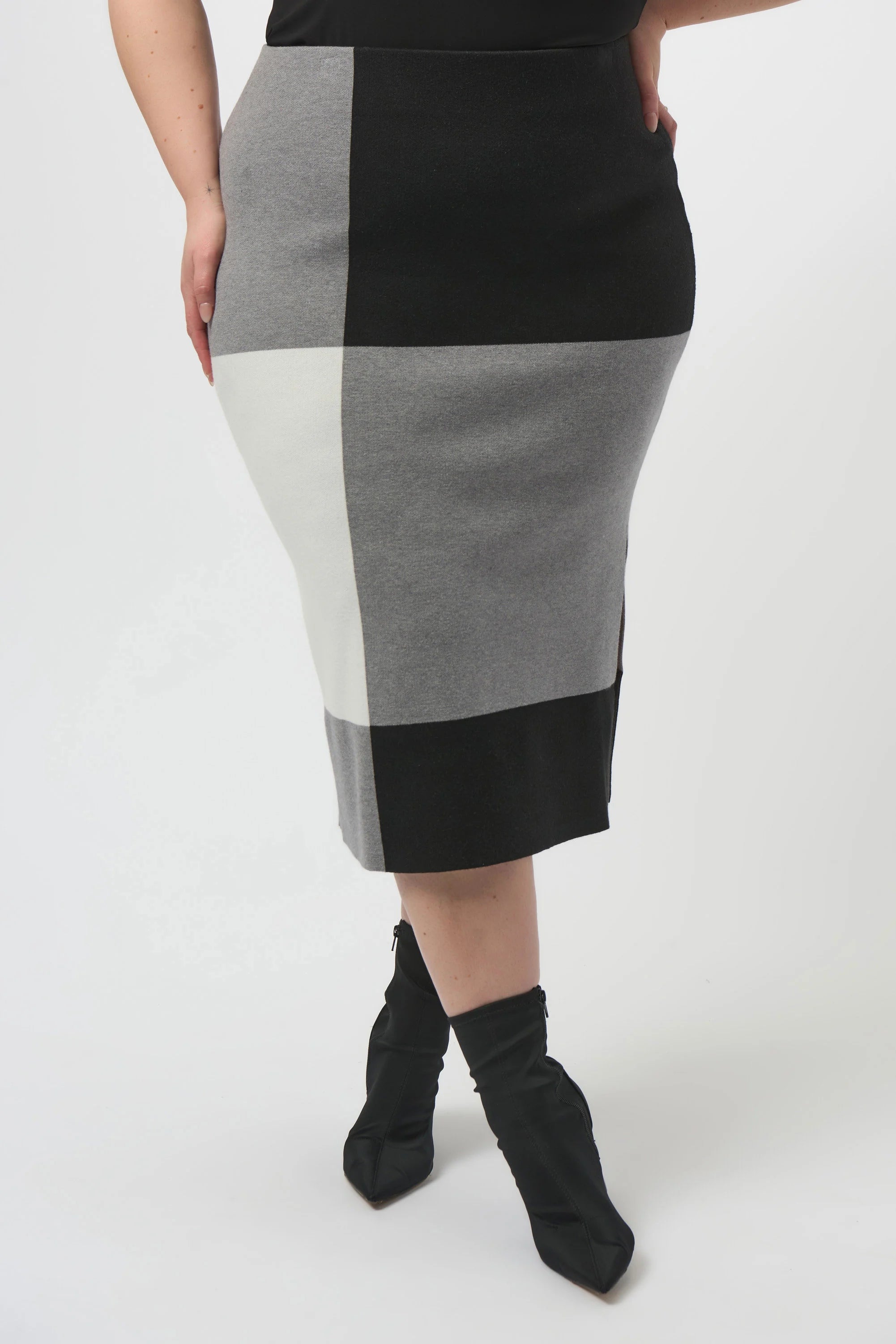 Joseph Ribkoff Jacquard Sweater Color Block Skirt-253908