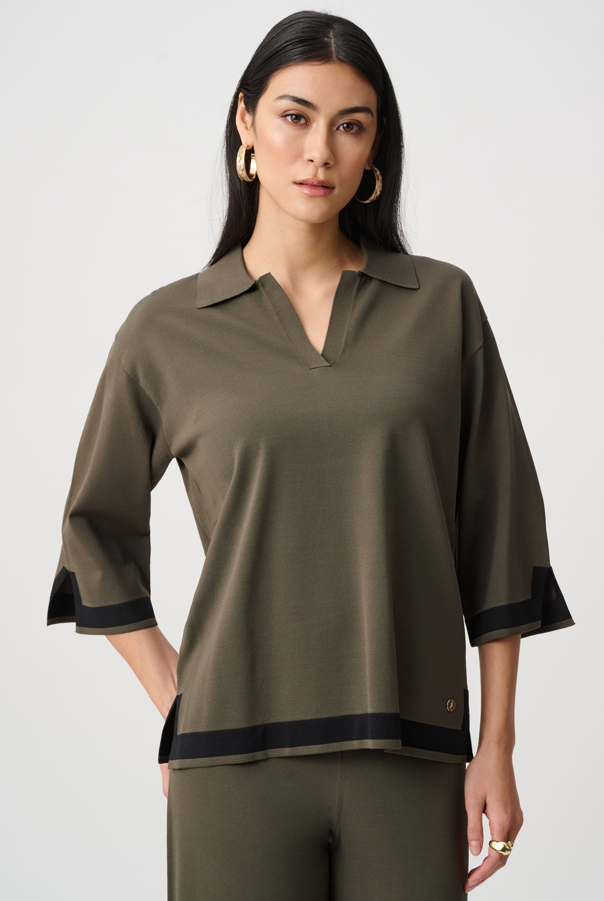 Sweater Knit Colour Block Top