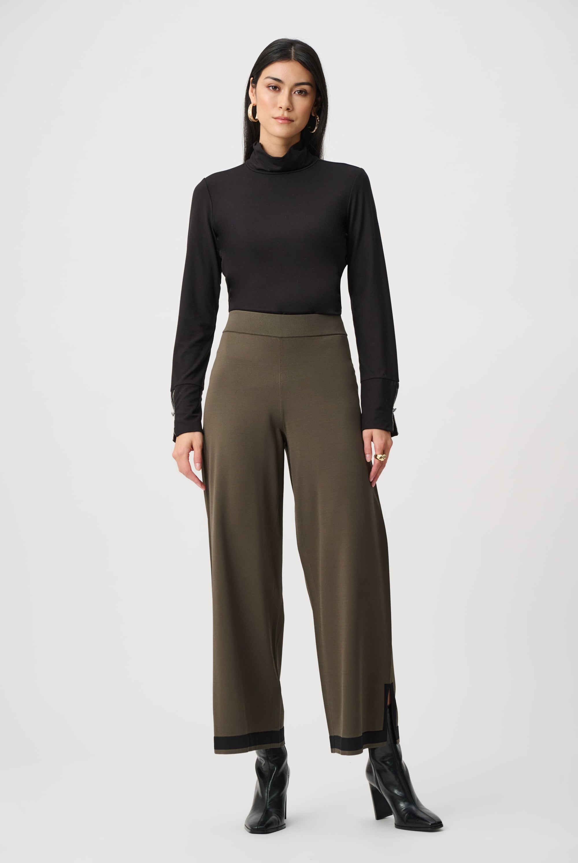Sweater Knit Colour Block Culotte Pants
