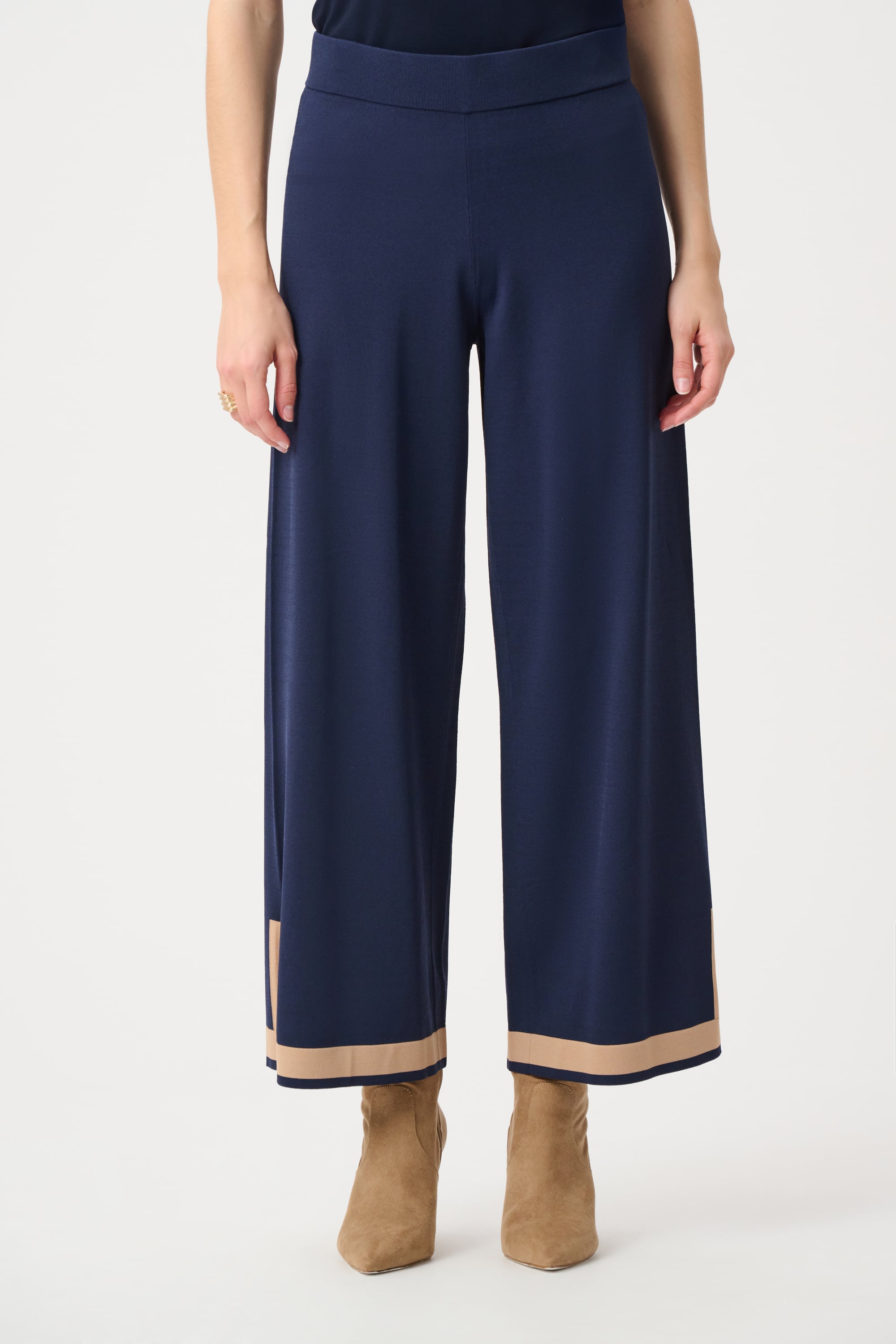 Sweater Knit Colour Block Culotte Pants