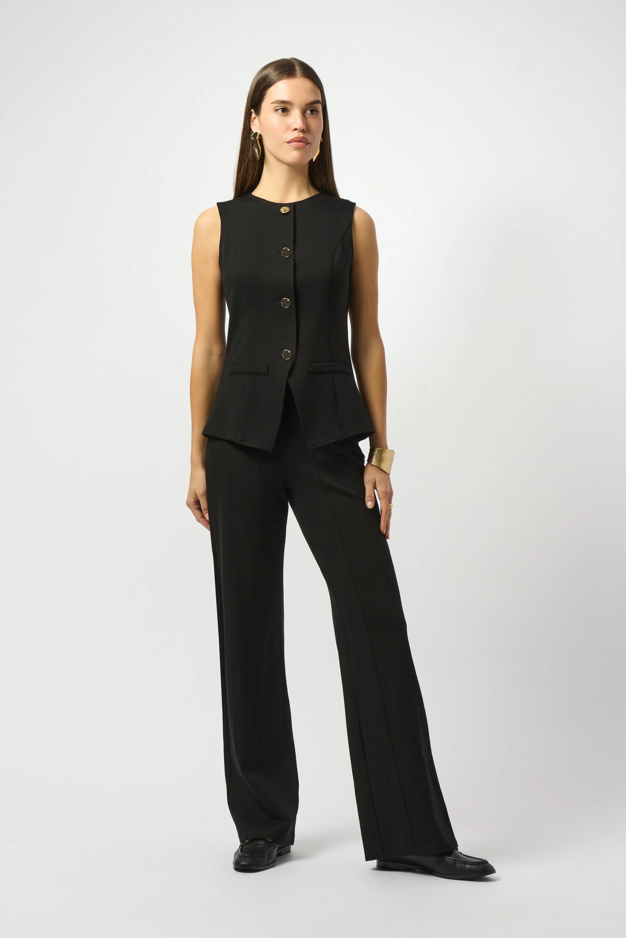 Joseph Ribkoff Heavy Knit Wide Leg Pull-On Pants-2539190