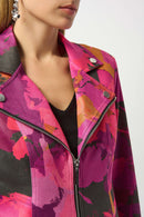 Joseph Ribkoff Foiled Faux Suede Abstract Print Fitted Jacket-253954