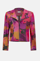 Joseph Ribkoff Foiled Faux Suede Abstract Print Fitted Jacket-253954
