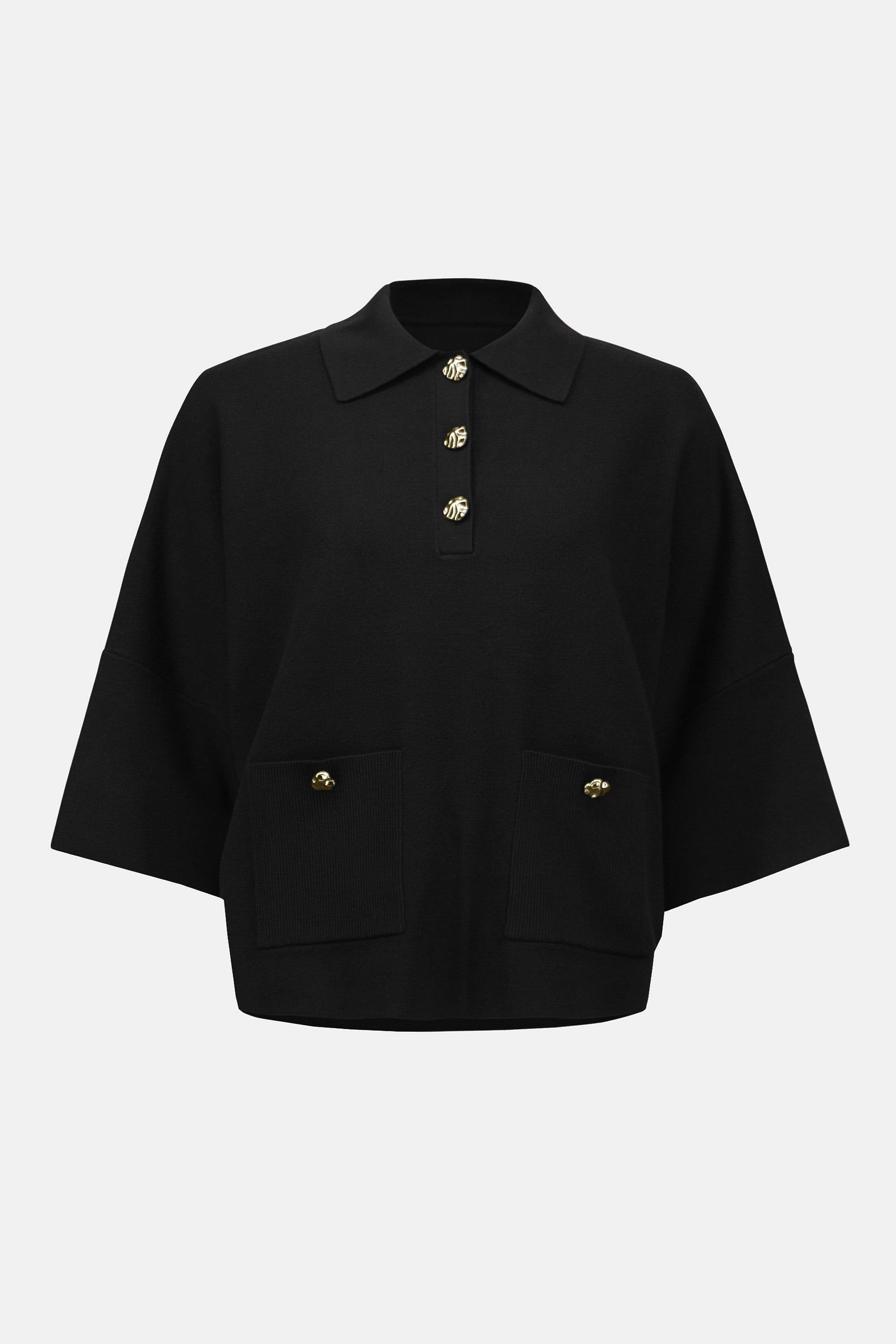 Joseph Ribkoff Sweater Knit Boxy Pullover With Polo Collar-253962