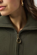 Joseph Ribkoff Sweater Knit Boxy Pullover With Zipped Collar-253963