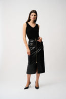 Joseph Ribkoff Leatherette Long Pencil Skirt-253991