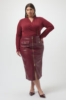 Joseph Ribkoff Leatherette Long Pencil Skirt-253991