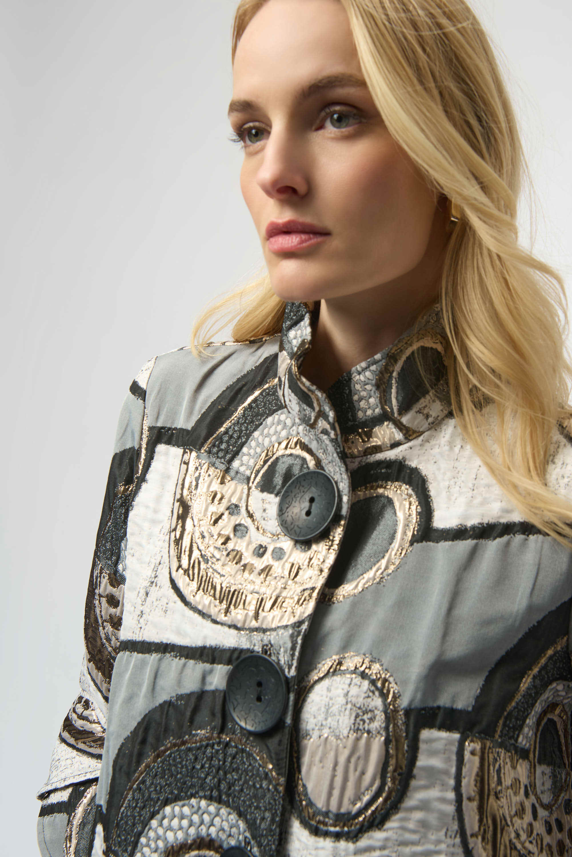 Joseph Ribkoff Abstract Jacquard Trapeze Jacket-254003