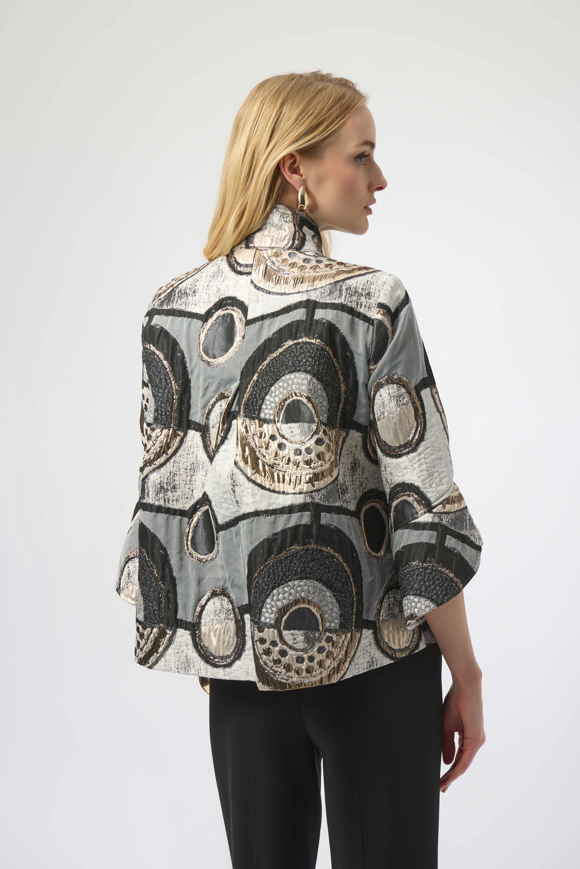Joseph Ribkoff Abstract Jacquard Trapeze Jacket-254003