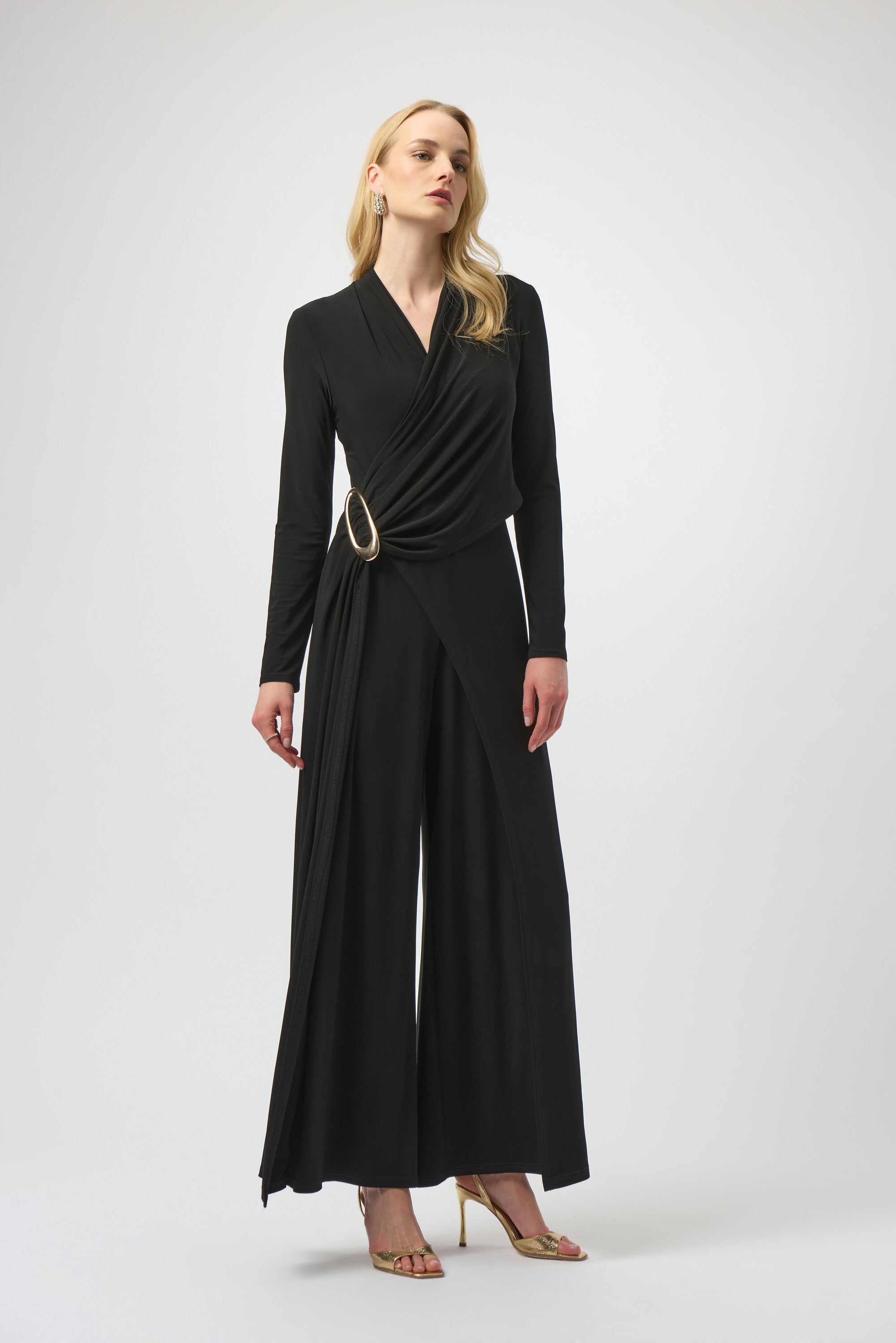 Joseph Ribkoff Silky Knit Wide-Leg Jumpsuit-254013