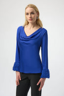 Joseph Ribkoff Satin Cowl Neck Top-254020