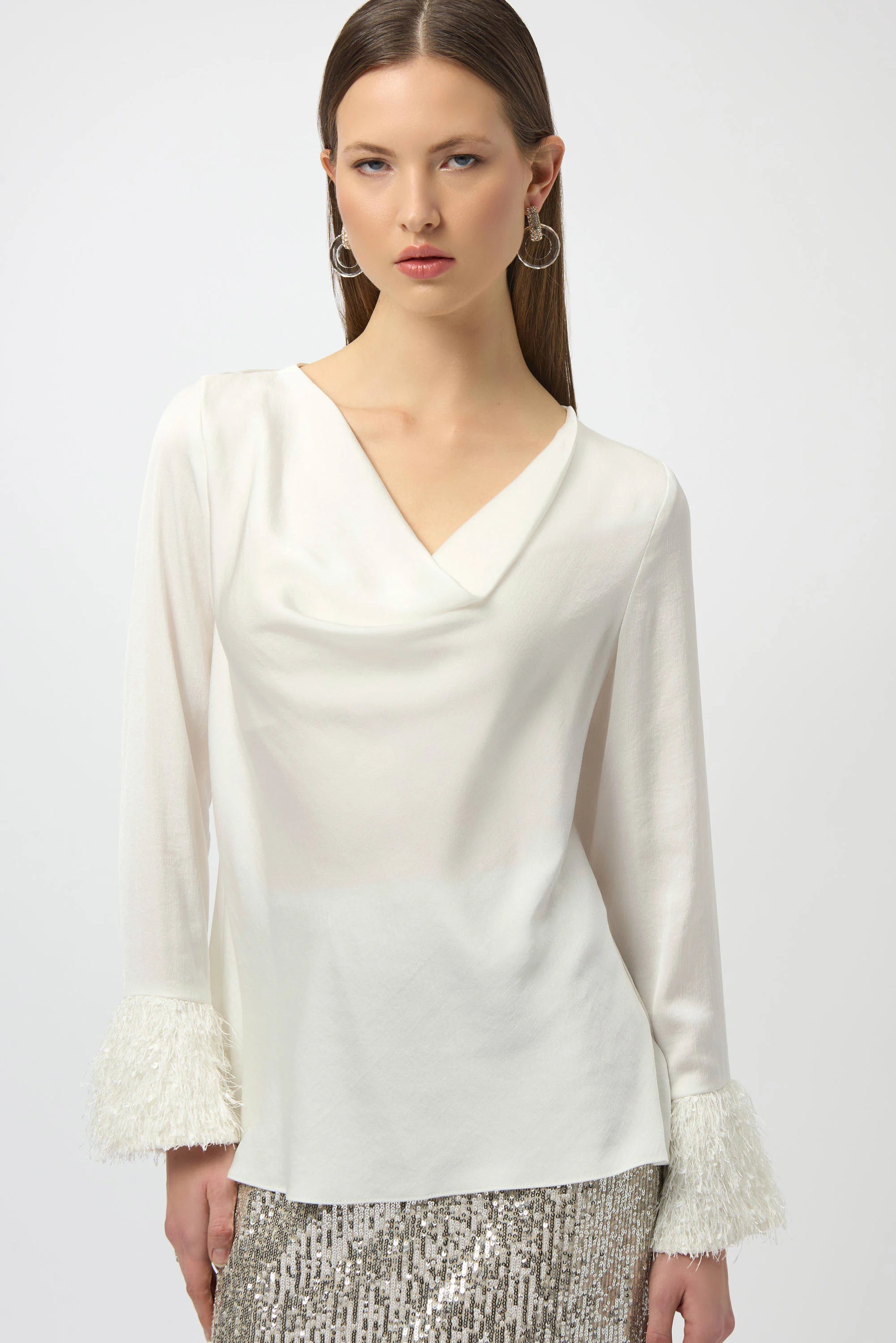 Joseph Ribkoff Satin Cowl Neck Top-254020