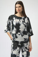Joseph Ribkoff Satin Floral Print Boxy Top-254063