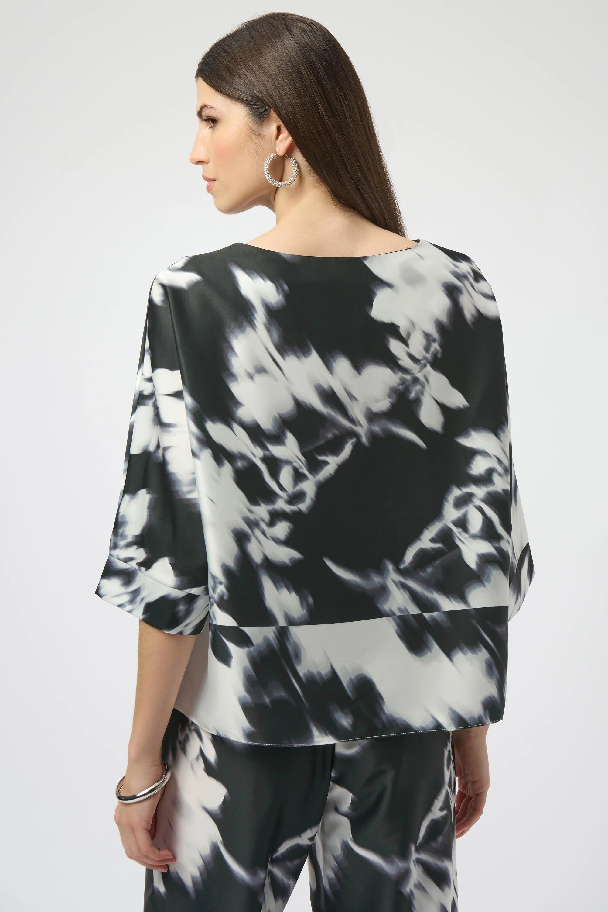 Joseph Ribkoff Satin Floral Print Boxy Top-254063